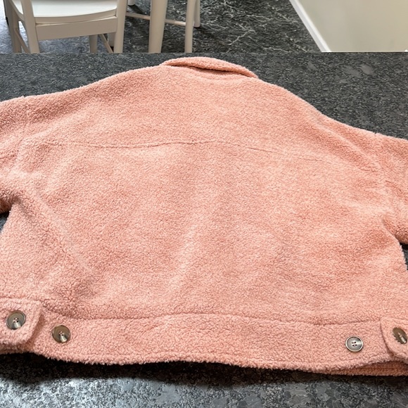 ZARA pink rose sherpa jacket! Sz XL - Picture 5 of 6